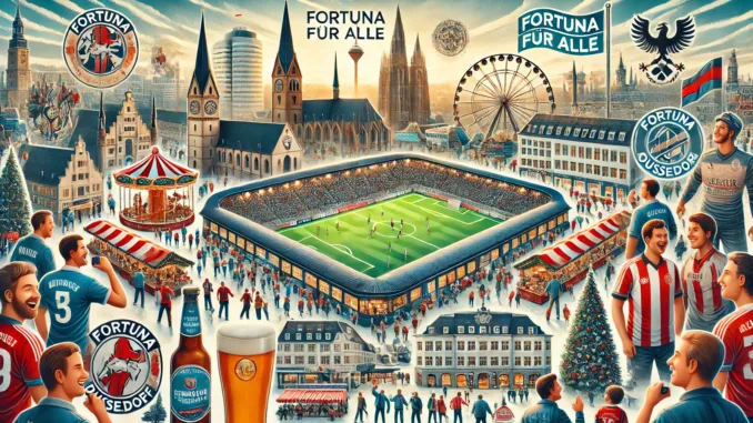 DALL·E 2024-07-22 15.46.02 - Create a vibrant and detailed image highlighting a football trip to Düsseldorf, featuring a Fortuna Düsseldorf match at the Merkur Spiel-Arena with en gratis tickets fortuna dusseldorf 2024-2025