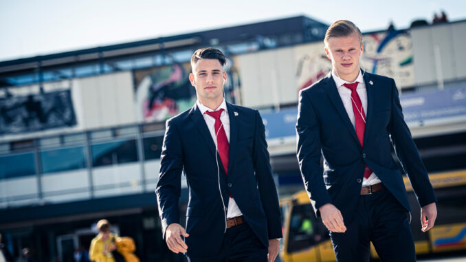 Erling Haaland en Dominik Szoboszlai Erling Haaland (Manchester City) en Dominik Szoboszlai (Liverpool)