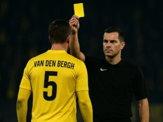 Een record aantal gele kaarten in de Eredivisie voor Jan van den Bergh van NAC Breda