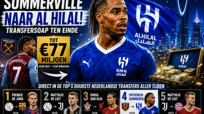 summerville_al_hilal_visual Summerville gaat van West Ham naar Al Hilal